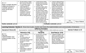 unit 300 Solving problems and making decisions marksheet
